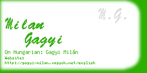 milan gagyi business card